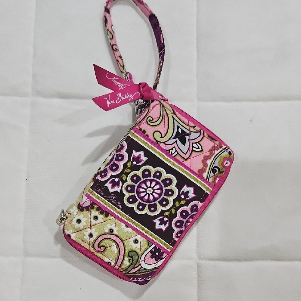 Vera Bradley Floral Pink and Black Wristlet